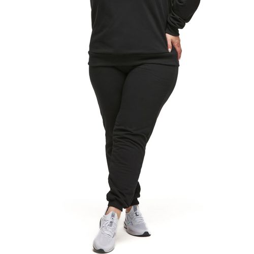 Calça Jogger Plus Size 2 Bolsos e Cordão Moletom Felpa