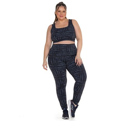 Legging Plus Size Estampada CR Sport Poliamida