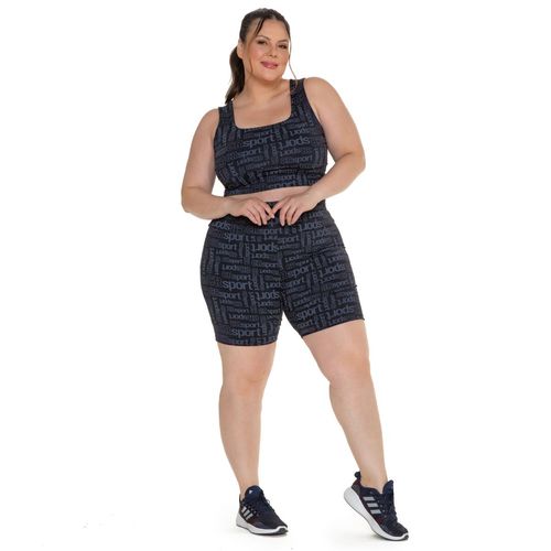 Shorts Plus Size CR Sport Estampado Poliamida