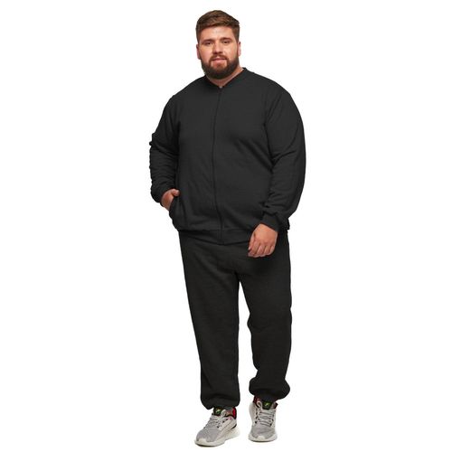 Calça Plus Size Jogger 3 Bolsos Moletom Felpa