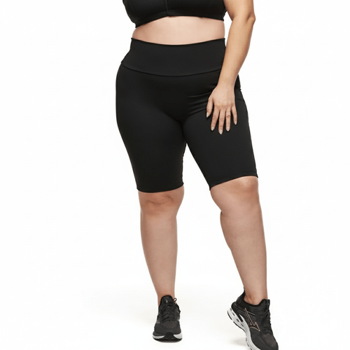 Bermuda Plus Size Ciclista Cós Alto Poliamida